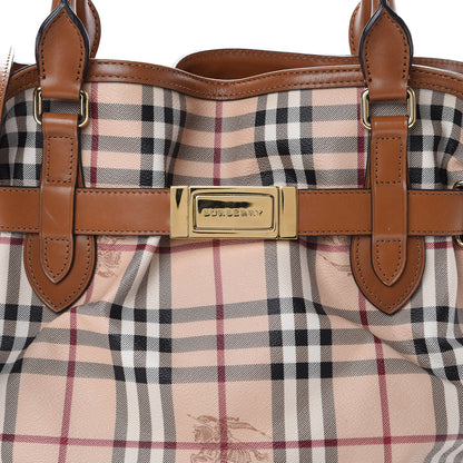 Burberry Haymarket Check Medium Golderton Tote Mid Camel 8 of 15