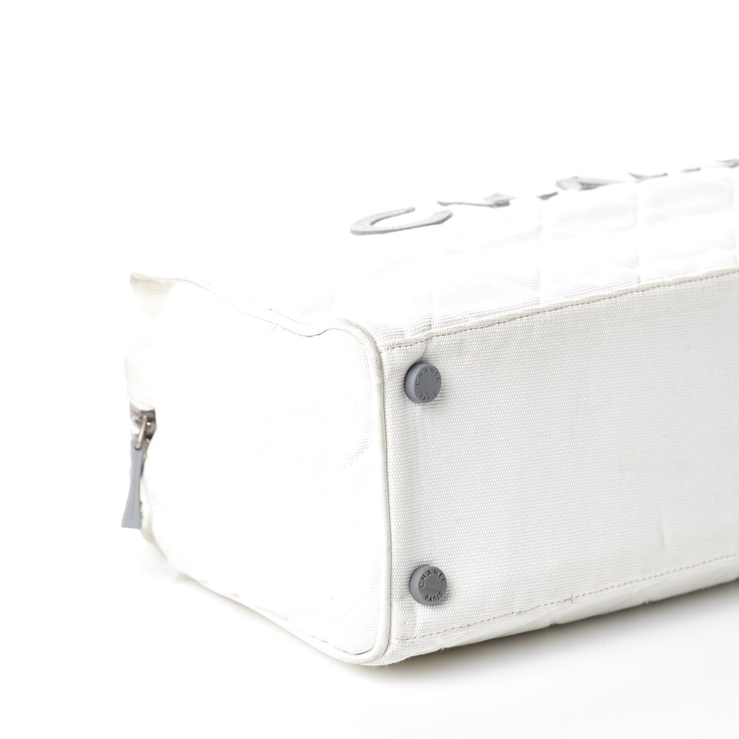 Chanel Canvas Quilted Bowler White 9 of 13