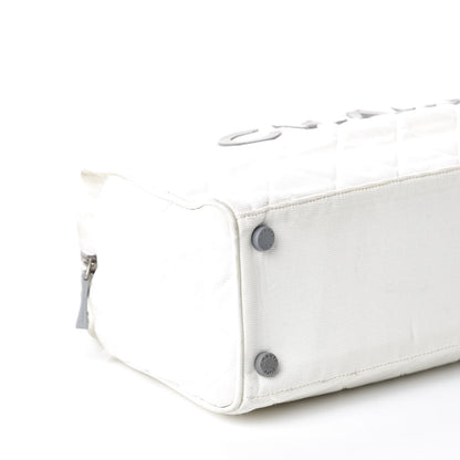 Chanel Canvas Quilted Bowler White 9 of 13
