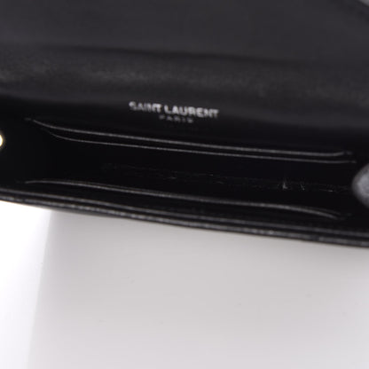 Saint Laurent Lambskin Y Quilted Monogram Small Loulou Envelope Wallet Black 5 of 8