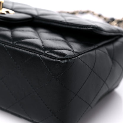 Chanel Lambskin Quilted Mini Rectangular Flap Black 9 of 12