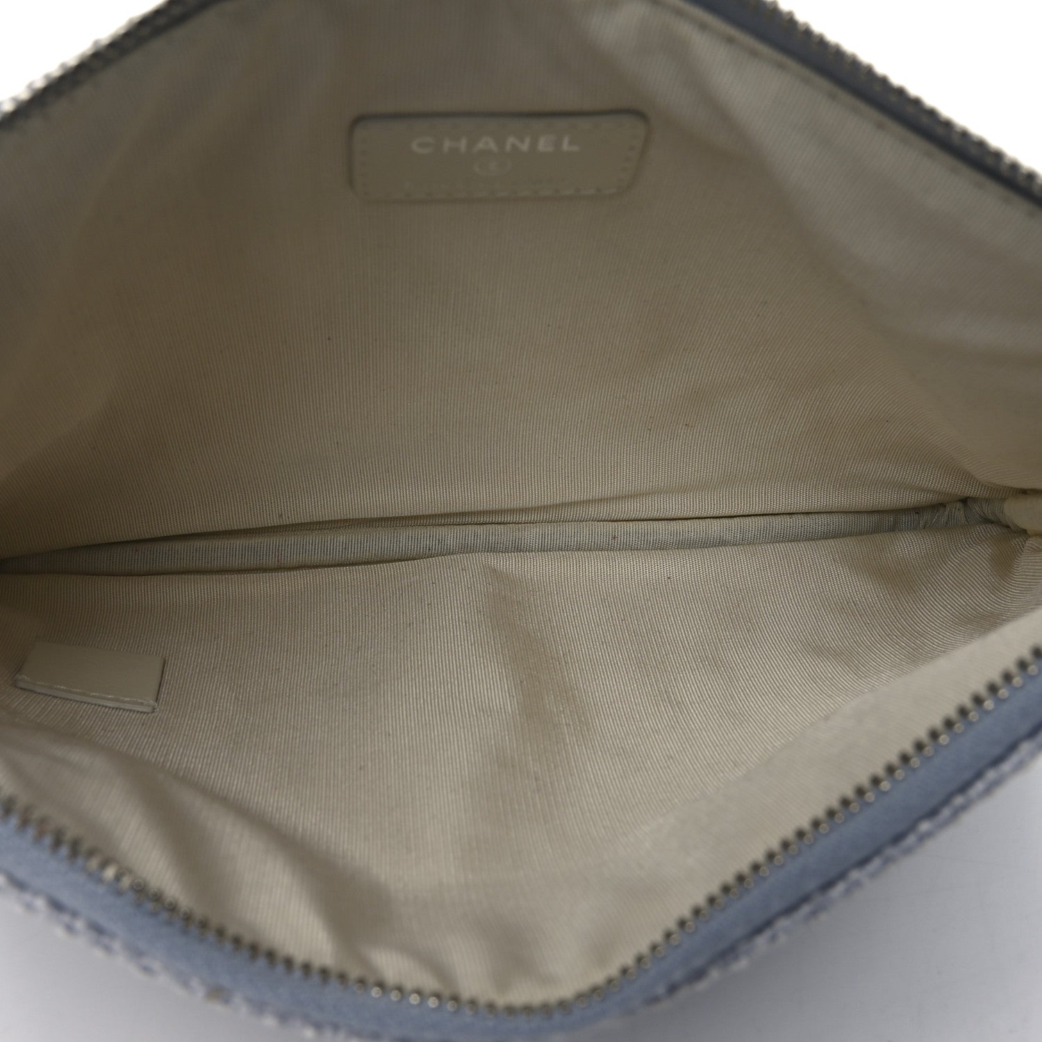 Chanel Canvas Medium Deauville Pouch Blue 5 of 7