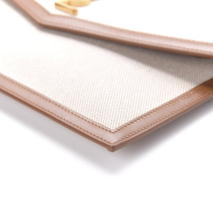 Saint Laurent Canvas Uptown Pouch Natural Beige Brick 7 of 10