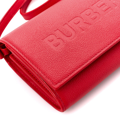 Burberry Calfskin Logo Hazelmere Wallet With Detachable Strap Red 9 of 10