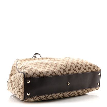 Gucci Monogram Peggy Braided Tote Dark Brown 4 of 10