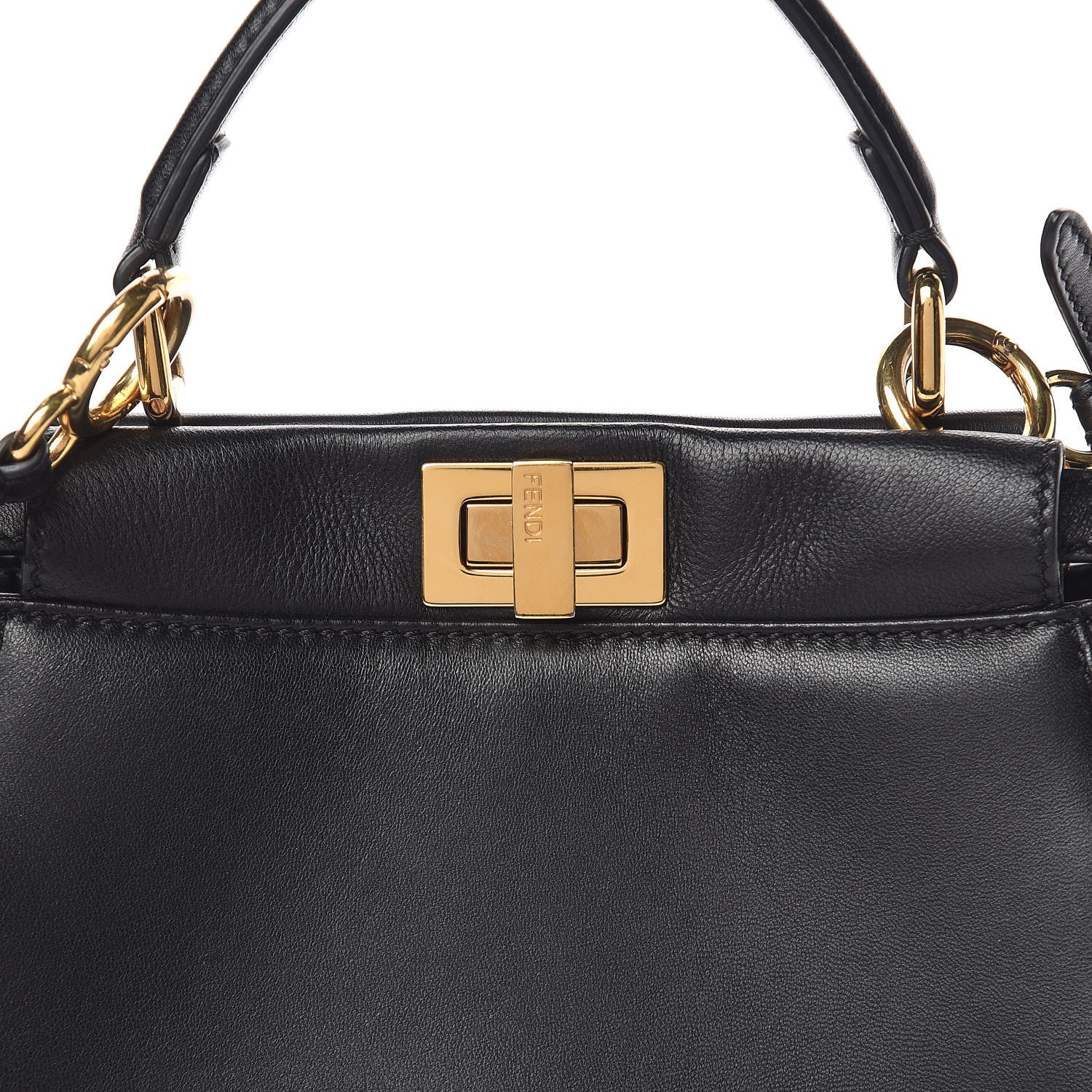 Fendi Nappa Mini Peekaboo Iconic Satchel Black 11 of 12