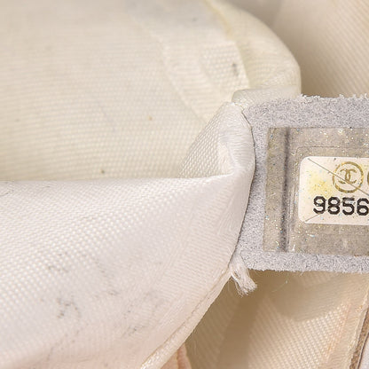 Chanel Lambskin Canvas Quilted Top Handle Flap Bag White 7 of 27