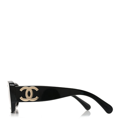 Chanel Acetate Rectangle Sunglasses 5493-A Black 3 of 7