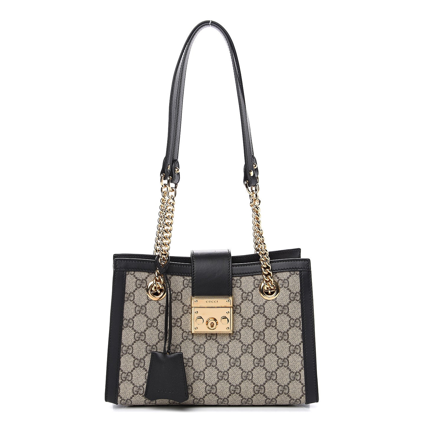 GG Supreme Monogram Small Padlock Tote Black