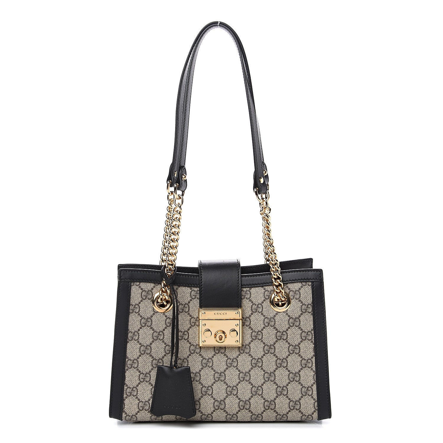 Gucci GG Supreme Monogram Small Padlock Tote Black 1 of 9