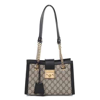 Gucci GG Supreme Monogram Small Padlock Tote Black 1 of 9