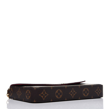 Louis Vuitton Monogram Pochette Felicie Chain Wallet Fuchsia 4 of 11