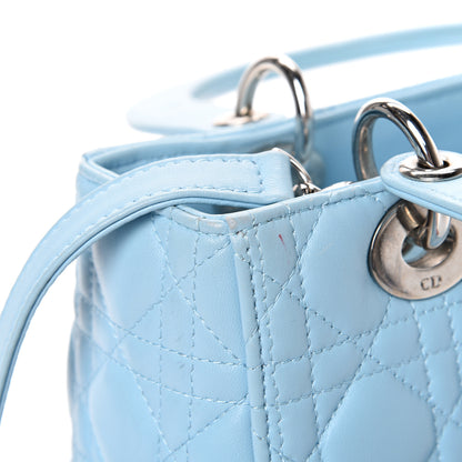 Christian Dior Lambskin Cannage Medium Lady Dior Light Blue 12 of 14