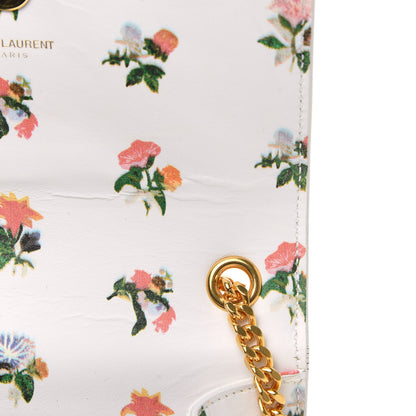 Saint Laurent Calfskin Prairie Flower Printed Medium Classic Monogram Kate Satchel White 7 of 9