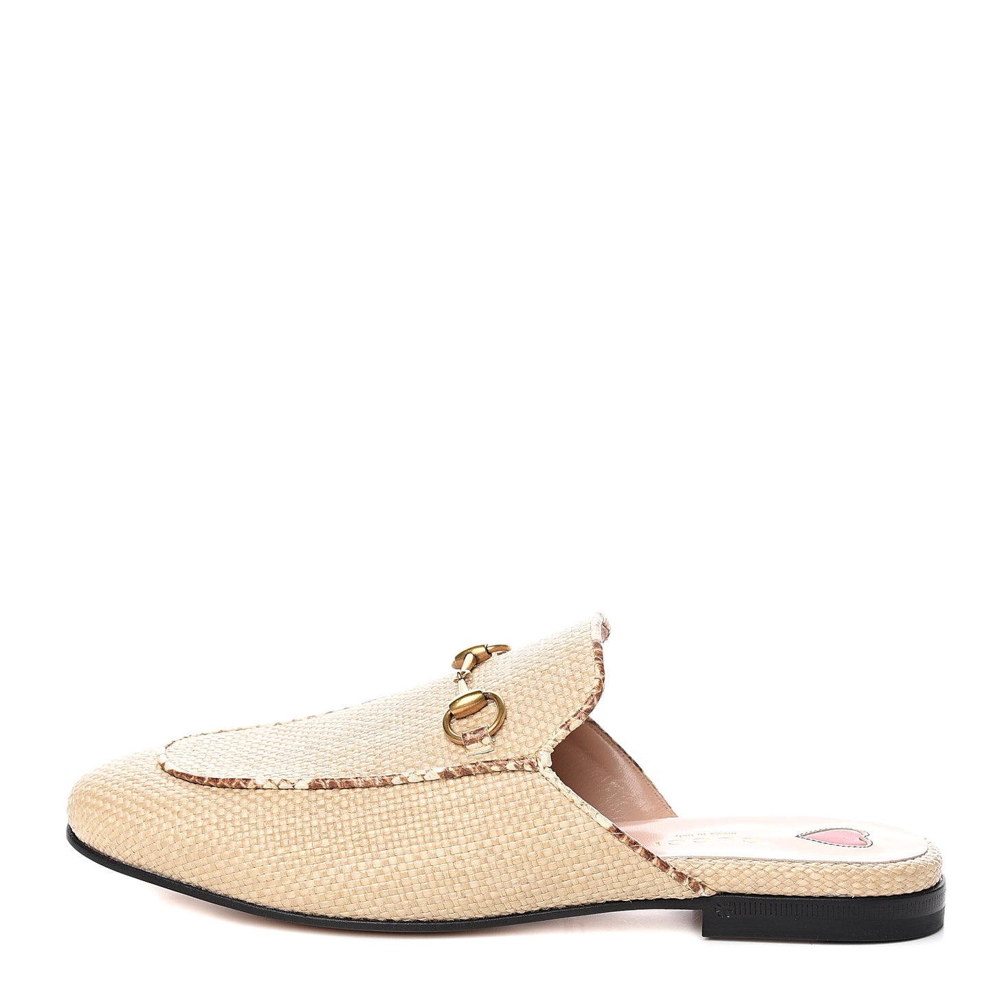 Straw Elaphe Womens Princetown Slippers 37.5 Natural Cream Brown