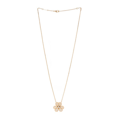 Van Cleef & Arpels 18K Yellow Gold Diamond Large Frivole Pendant Pave Necklace 3 of 6