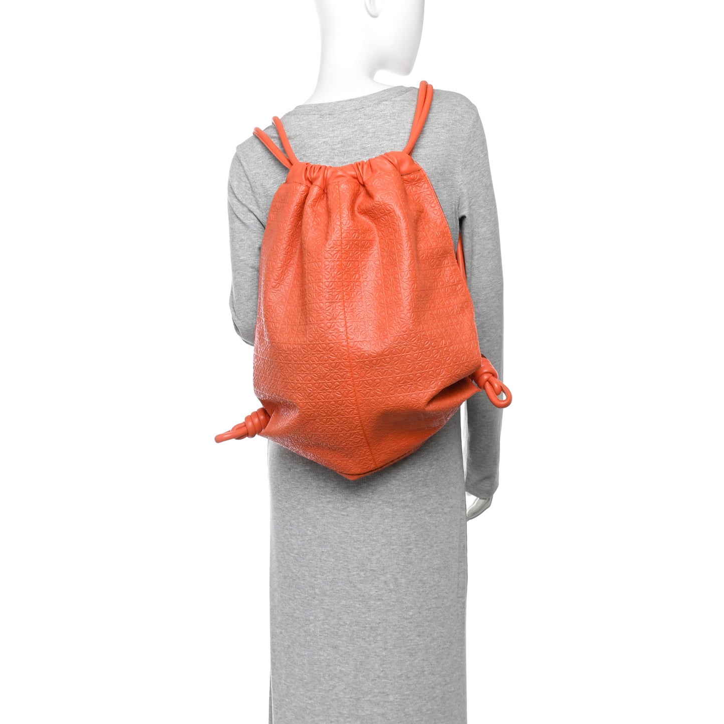 Calfskin Embossed Anagram Yago Knot Bag Orange