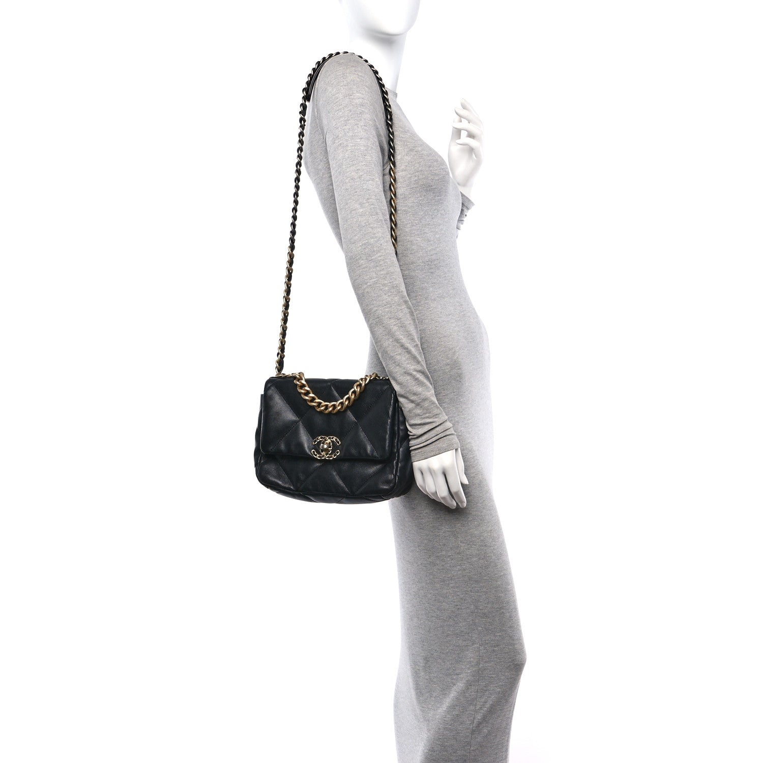 Chanel Lambskin Quilted Medium Chanel 19 Flap Black 2 of 11