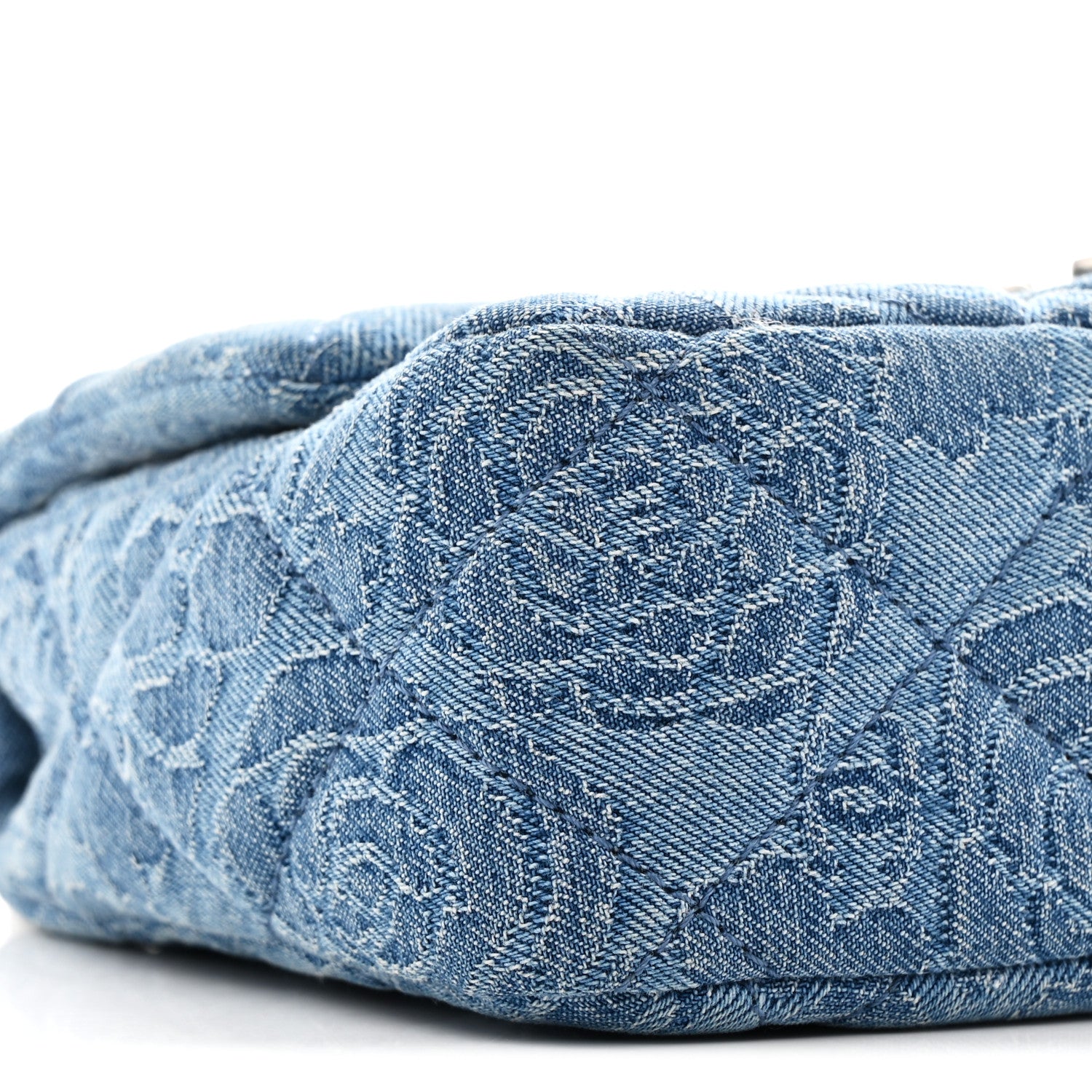 Chanel Denim Quilted Camellia Sweetheart Mini Flap Blue 9 of 11
