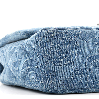 Chanel Denim Quilted Camellia Sweetheart Mini Flap Blue 9 of 11