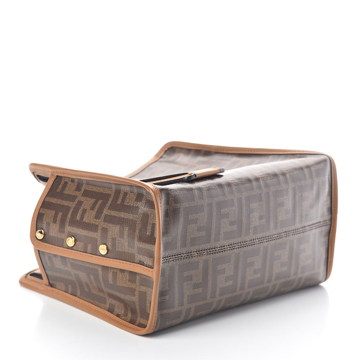Glazed Fabric Vitello Century FF 1974 Stamp Patch Mini Peekaboo Defender Cover Mogano Panna Caramello