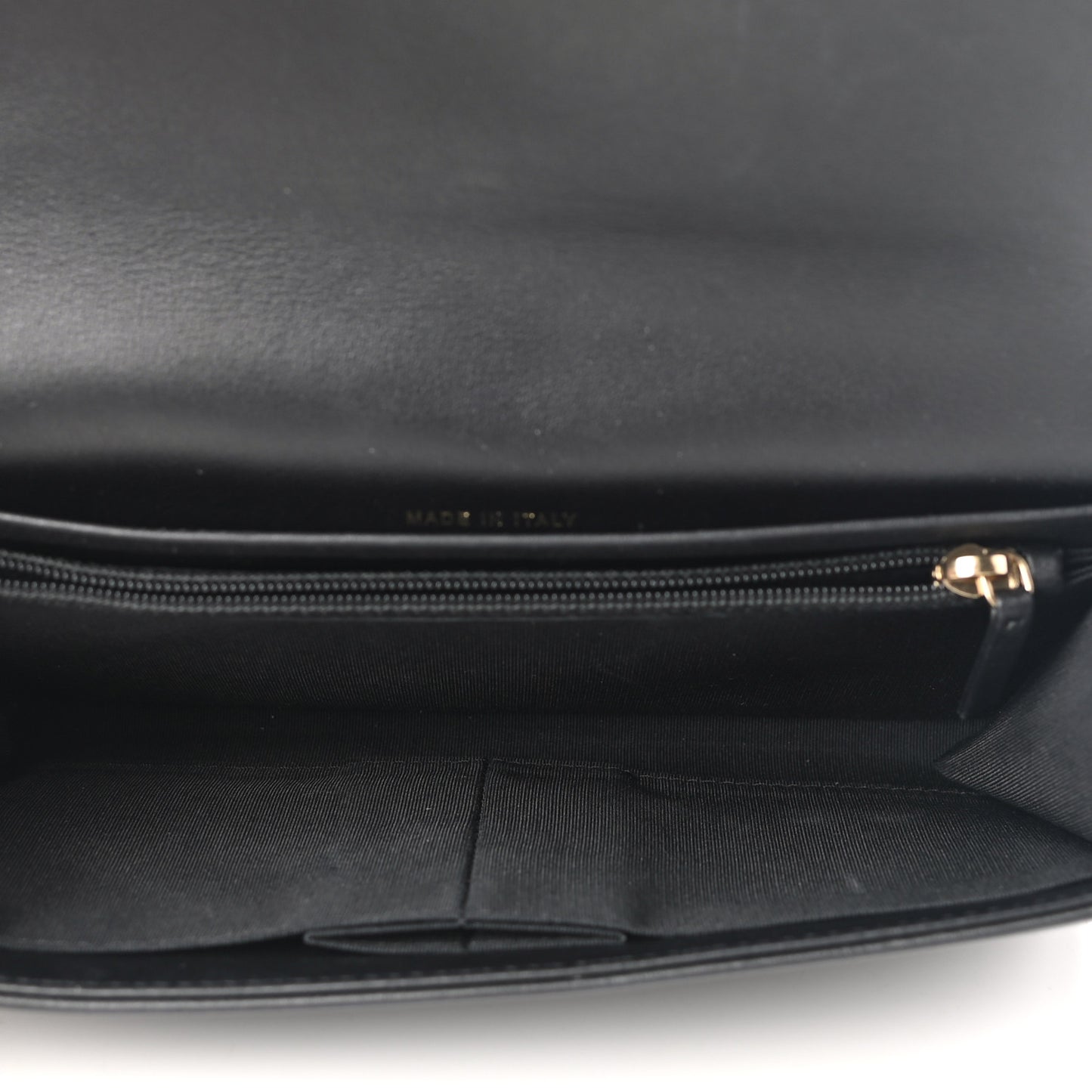 Metallic Goatskin Lambskin Boy Wallet on Chain WOC Black Gold