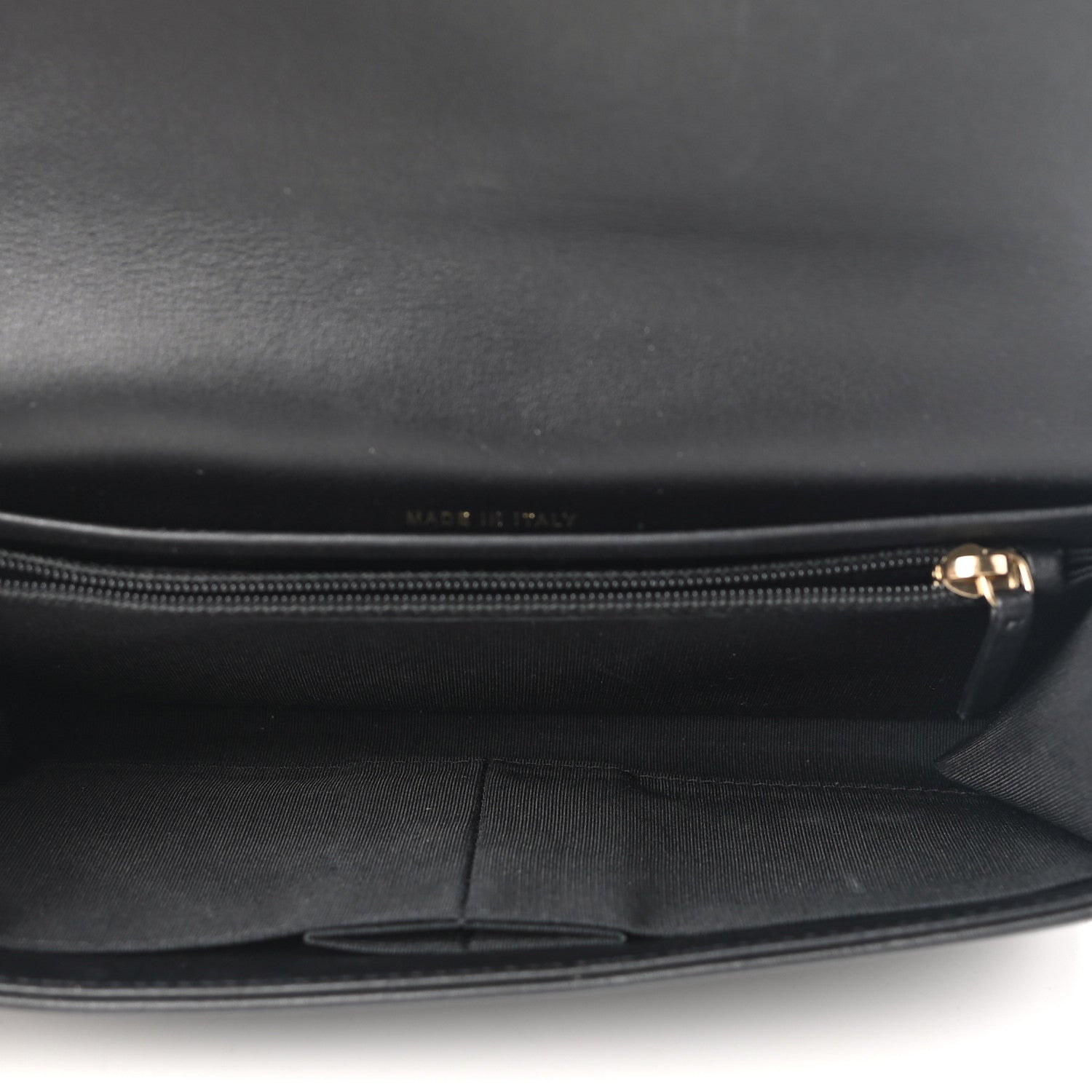 Chanel Metallic Goatskin Lambskin Boy Wallet on Chain WOC Black Gold 6 of 15