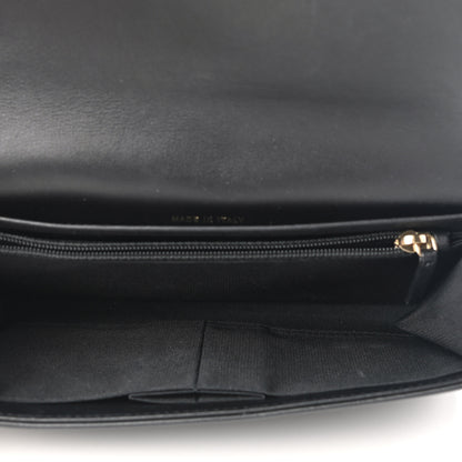 Chanel Metallic Goatskin Lambskin Boy Wallet on Chain WOC Black Gold 6 of 15