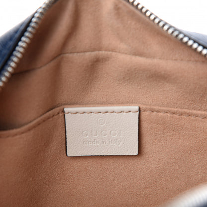 Gucci Vintage Effect Calfskin Matelasse Diagonal Small Torchon GG Marmont Chain Shoulder Bag Blue Agata Mystic White 11 of 14