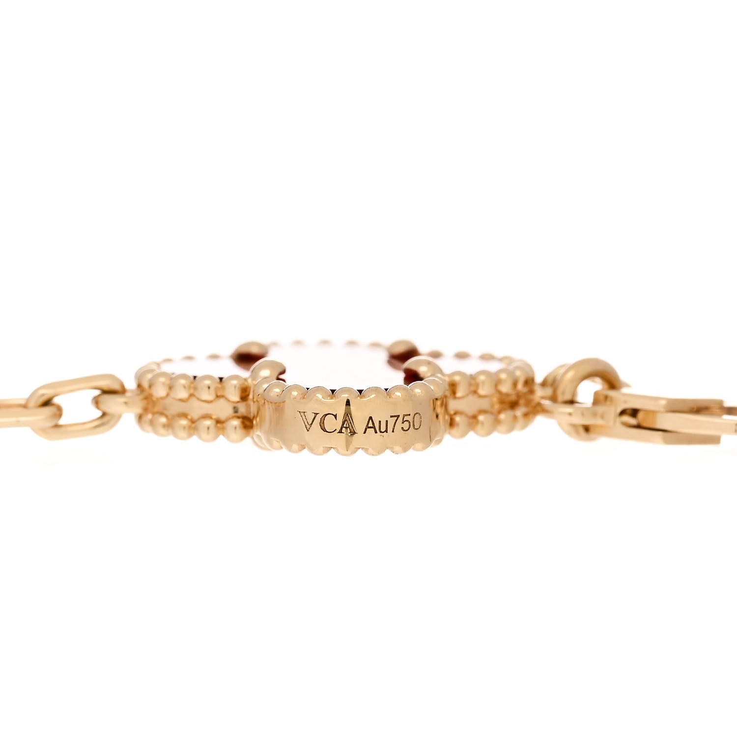 Van Cleef & Arpels 18K Yellow Gold Carnelian 5 Motifs Vintage Alhambra Bracelet 3 of 5