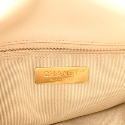 Chanel Lambskin Quilted Large Chanel 19 Flap Beige 6 of 11