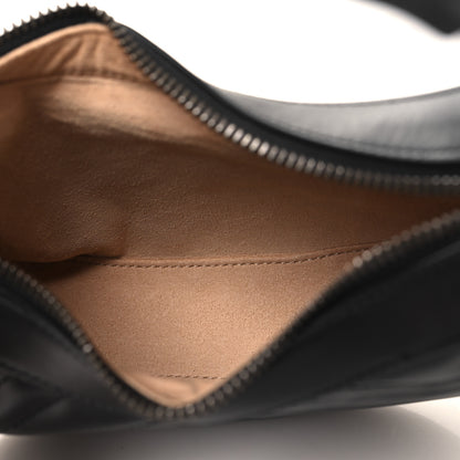 Gucci Calfskin Matelasse Chevron Mini GG Marmont Half Moon Hobo Black 5 of 10