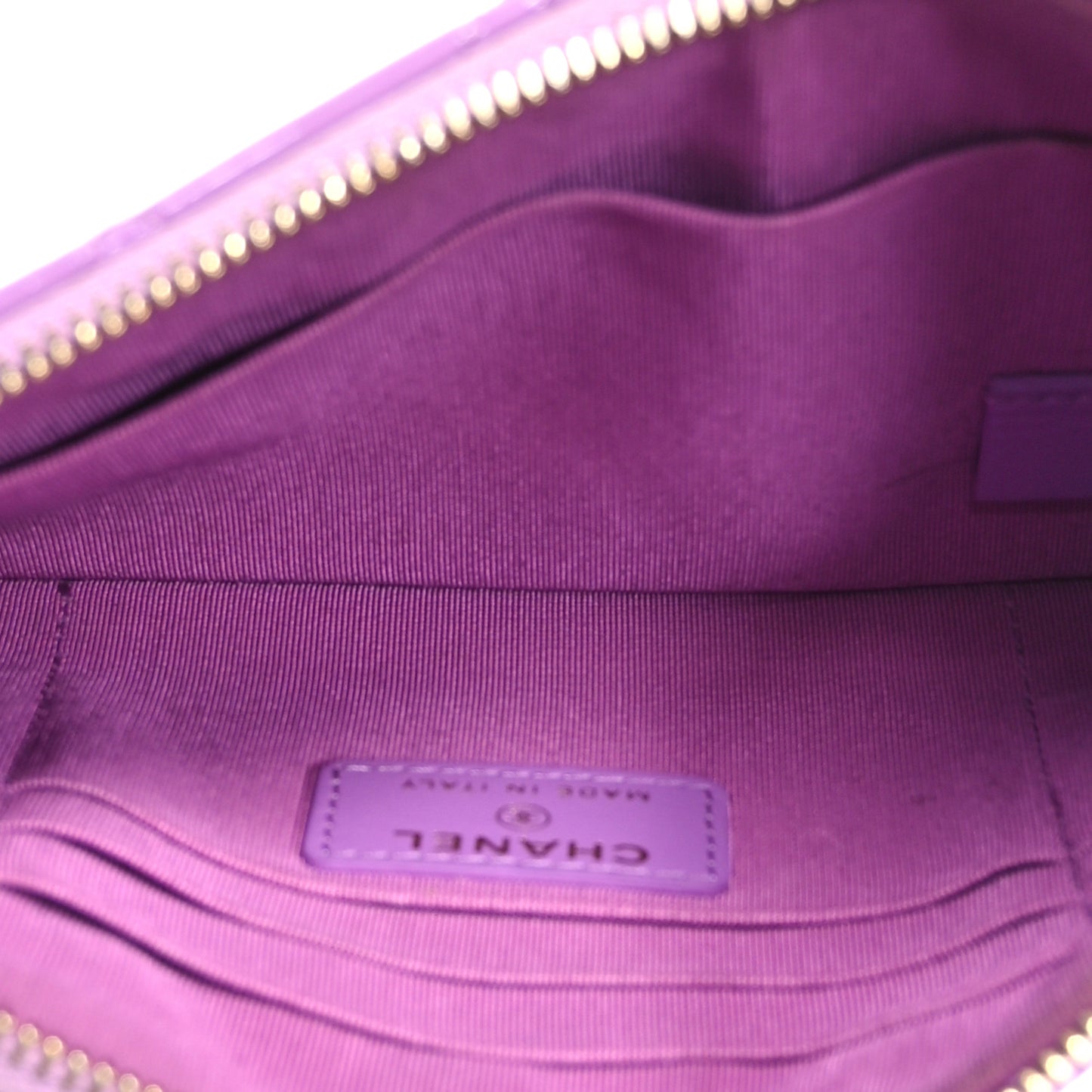 Patent Quilted Cosmetic Case Purple