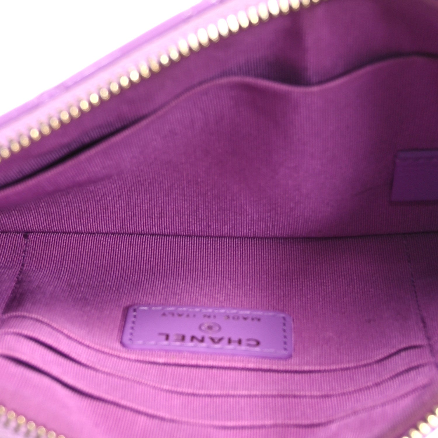 Chanel Patent Quilted Cosmetic Case Purple 5 of 8