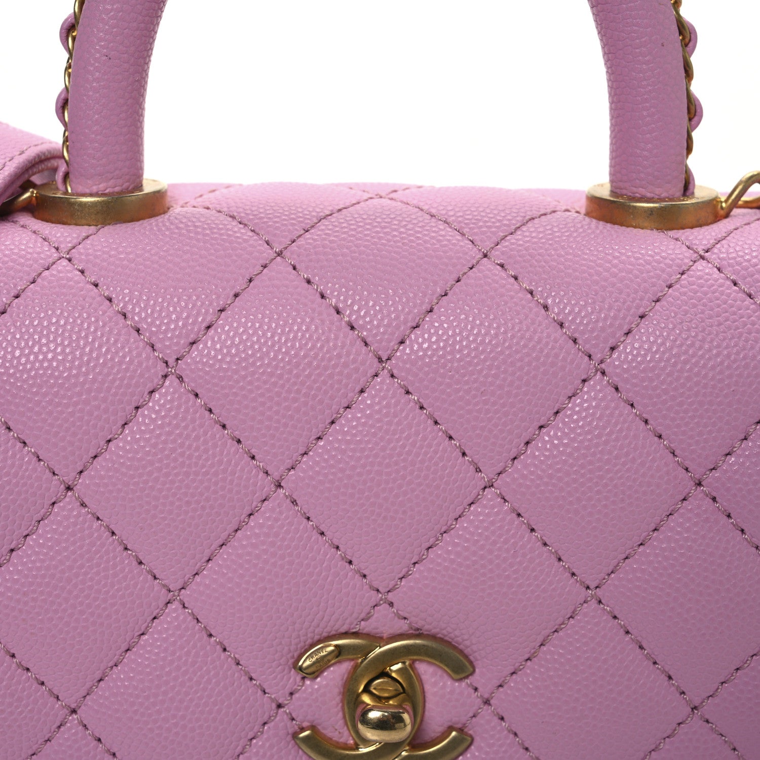 Chanel Caviar Quilted Extra Mini Coco Chain Handle Flap Pink 8 of 12