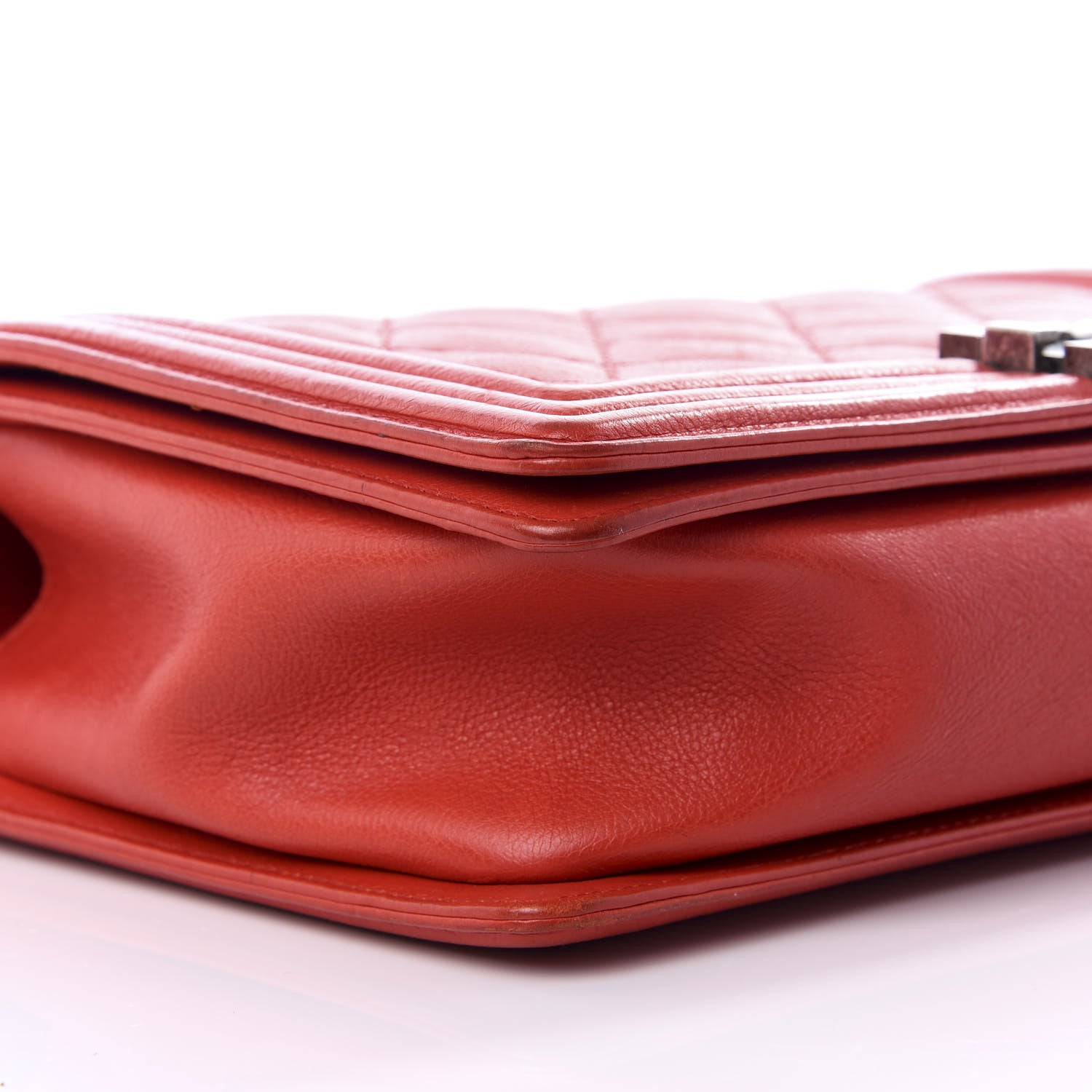 Chanel Calfskin Double Stitch New Medium Boy Flap Red 5 of 8