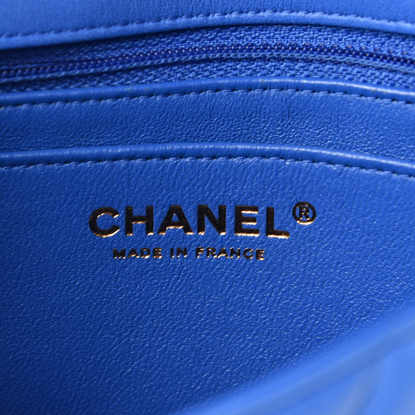 Lambskin Quilted Mini Rectangular Flap Blue