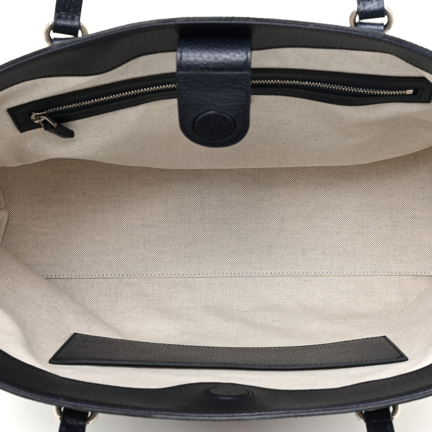 GG Supreme Monogram Textured Calfskin Web Medium Ophidia Shopping Tote Beige Blue