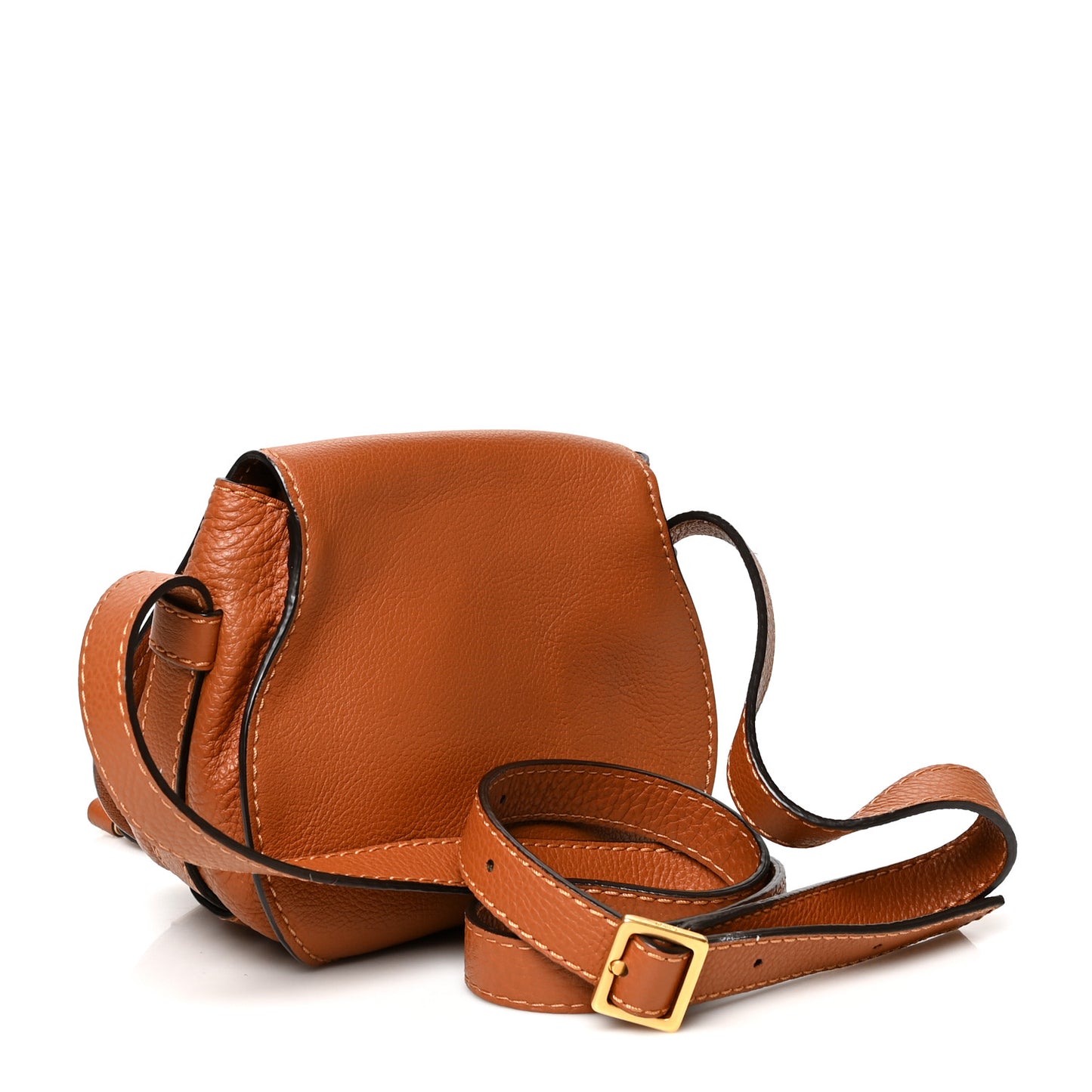 Calfskin Mini Marcie Round Crossbody Bag Tan