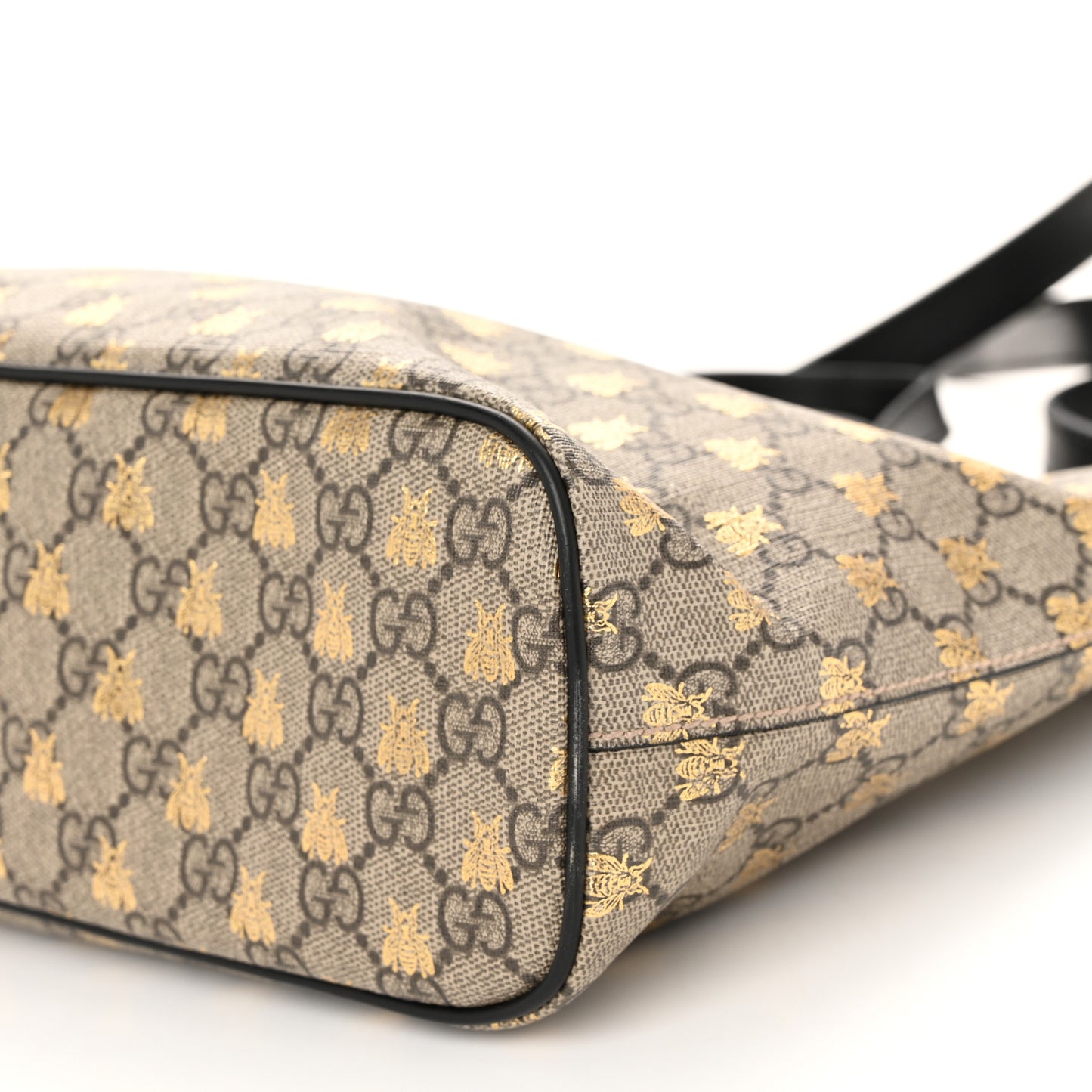 Soft GG Supreme Monogram Bees Small Crossbody Tote Beige Oro Black