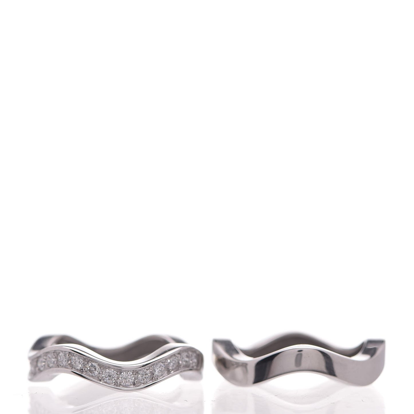 18K White Gold Diamond 2 Neptune Band Rings 49 4.75