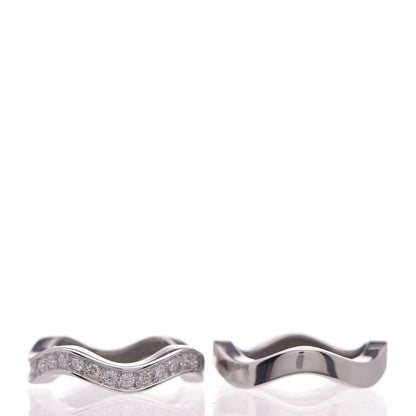 Cartier 18K White Gold Diamond 2 Neptune Band Rings 49 4.75 5 of 5