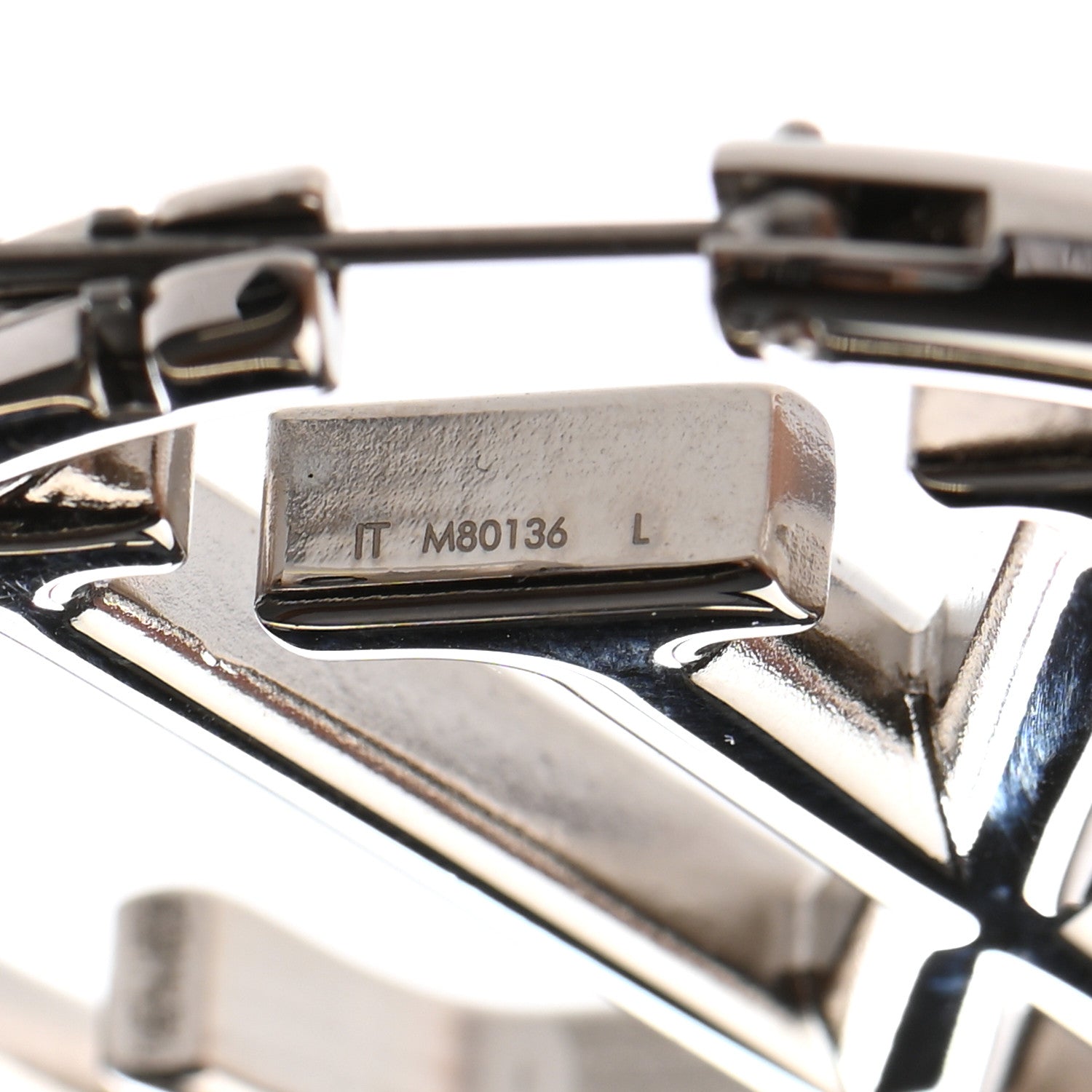 Louis Vuitton Palladium Louise Hoop Earrings Silver 5 of 5