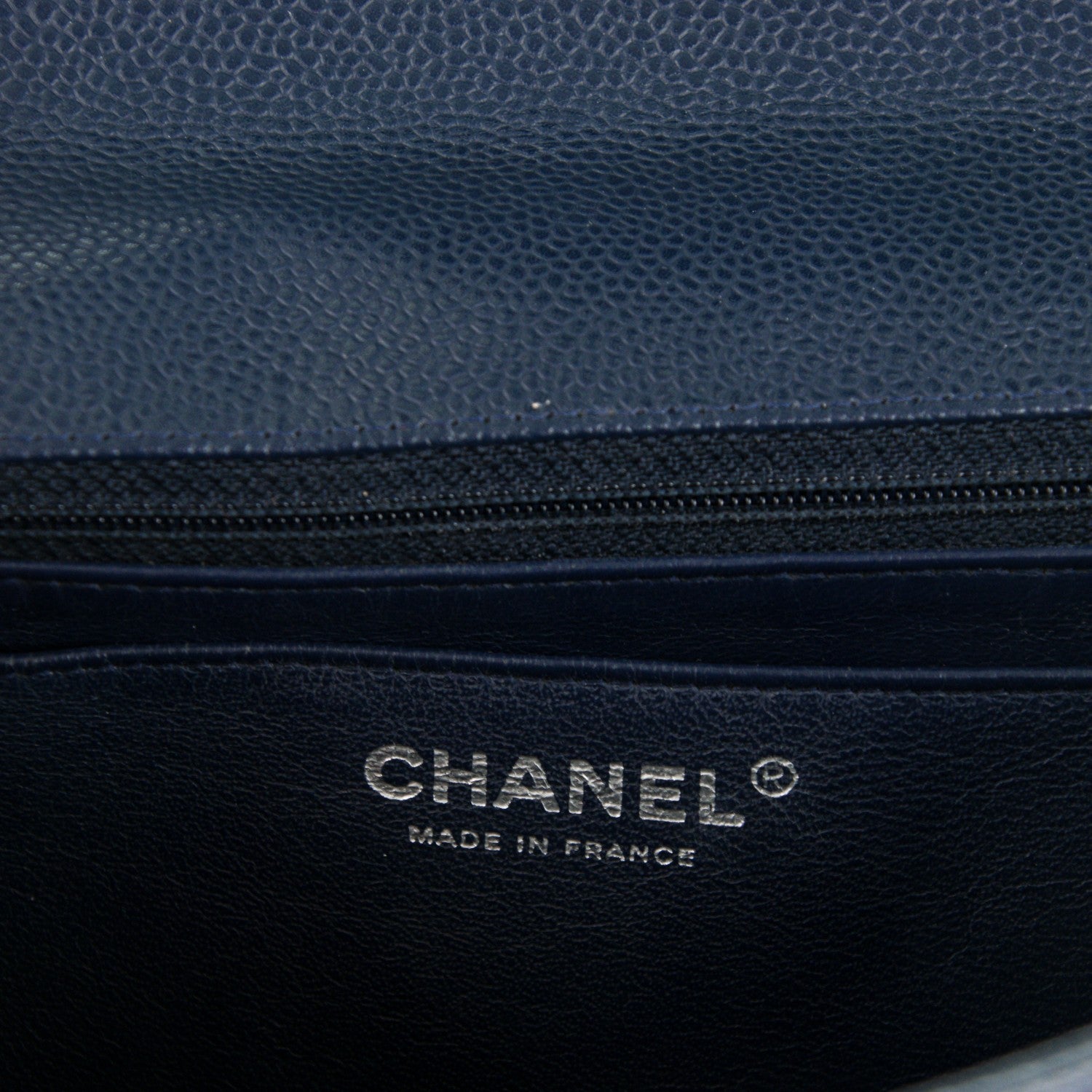 Chanel Caviar Jumbo Single Flap Navy Blue 8 of 9
