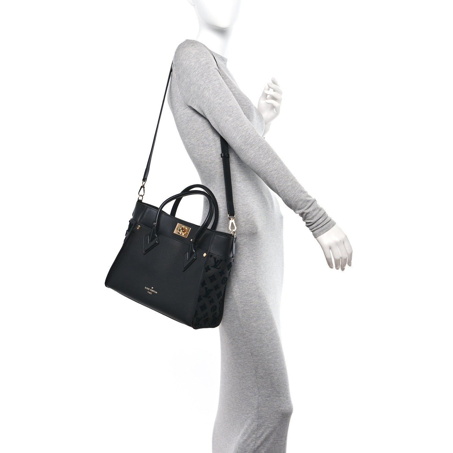 Louis Vuitton Calfskin Monogram Tufting On My Side Black 2 of 9