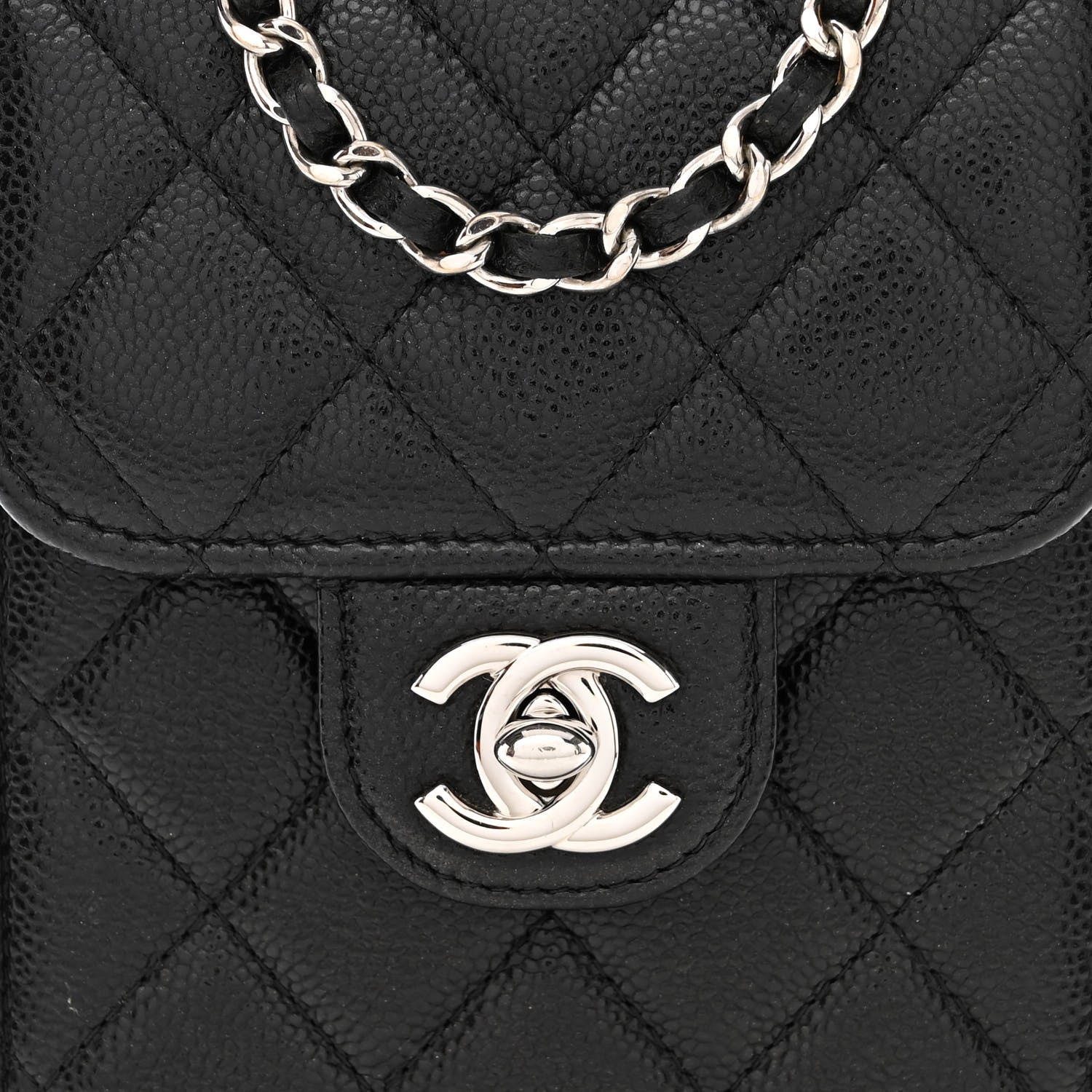 Chanel Caviar Quilted Classic Phone Holder Black 9 of 14