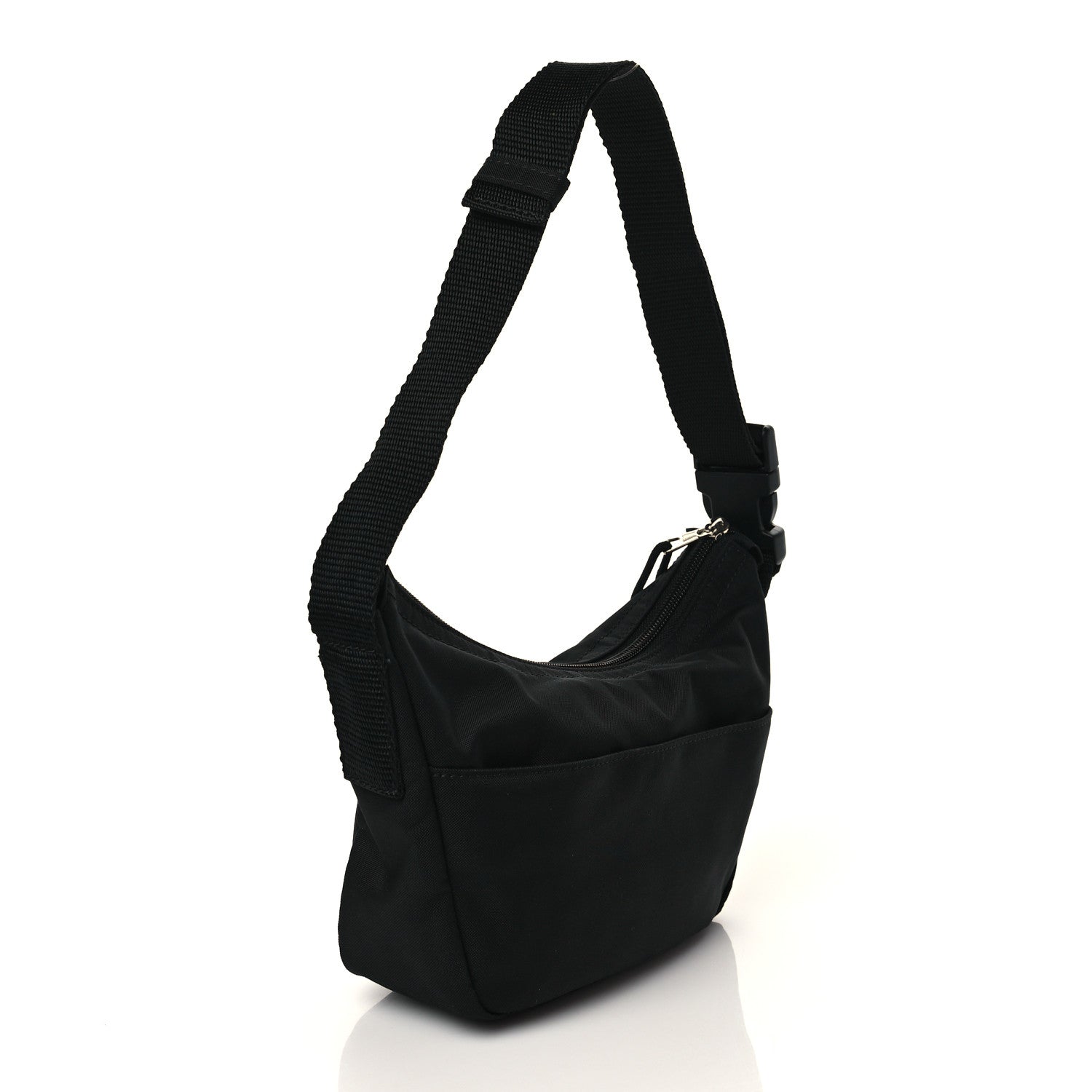 Balenciaga Recycled Sport Nylon Logo Embroidered Wheel Sling Bag Black White 3 of 10