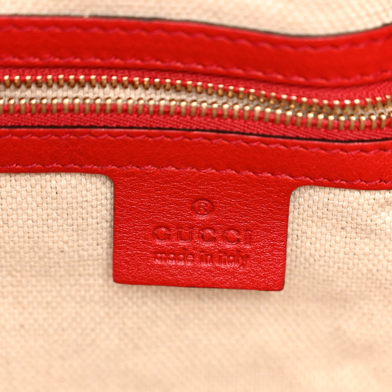 Gucci Pebbled Calfskin Large Soho Shoulder Bag Red 6 of 10