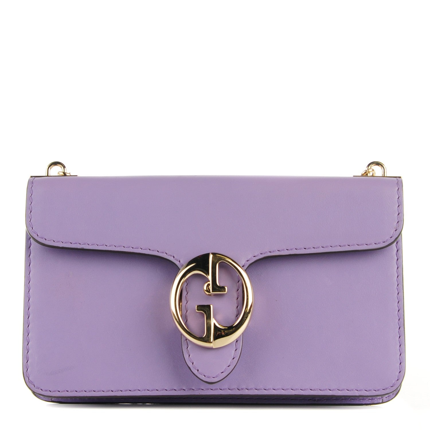 Gucci Lambskin 1973 Chain Shoulder Bag Lilac 1 of 9