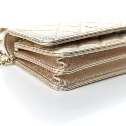 Chanel Metallic Lambskin Quilted Mini Wallet On Chain WOC Gold 8 of 11
